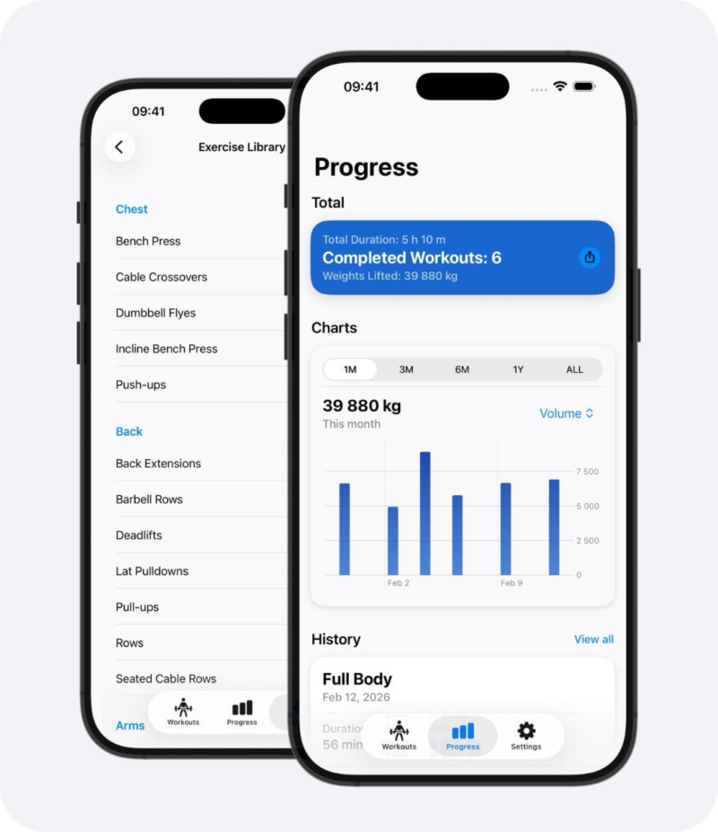 Free Workout & Exercise Tracker for iOS | Weights app 💪